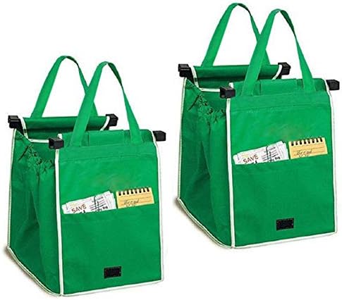 2 пакети торбички за колички за количка за еднократна употреба, грабни и одат торбички за намирници торбички со рачки, клип на количката како што се гледа на ТВ