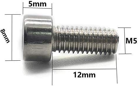 NGE M5-0.8 x 12 mm не'рѓосувачки челик Хекс-приклучок за капакот на капакот на капакот на капакот на завртките метрички, пакет од 25