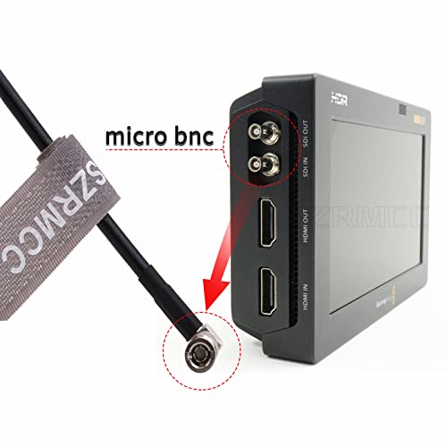 SZRMCC со голема густина HD десен агол микро Bnc Q4 до стандарден BNC Female 75 Ohm UHD 4K видео коаксијален кабел за BlackMagic Video Assist