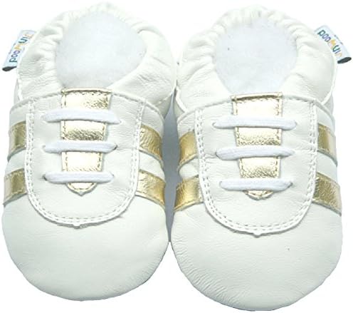 Jinинвуд кожа бебе меки единствени чевли момче девојче новороденче деца деца дете дете за прва прошетка Подарок спорт бело
