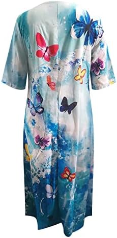 Miashui плетен фустан печатен женски летен фустан со краток ракав за секоја пригода вечерни фустани за есен