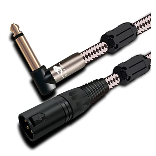 Аудио кабел Агол моно 6,35мм до XLR 3 пин компатибилен со миксер за звук на засилувач XLR до 1/4 6,5 jackек кабел заштитен 1м 2м 3м 5м 8м
