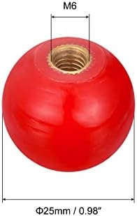 Копчињата со топка со топка на Harfington 6PCS, копчињата за термосет на топката на женската нишка од M6