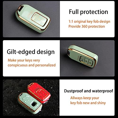 TECARATE for Honda Key Fob Cover - Key Fob Case Shell Cover Holder for Honda Accord Civic CRV Pilot Odyssey Soft TPU Full Cover Protection