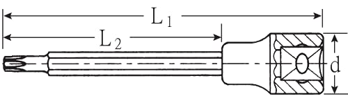 Сталвил 03131245 Приклучоци За Шрафцигер Бр. 1054тх за внатрешни завртки torx®, 1/2 Инчен Погон, Екстра Долг, Големина T45,