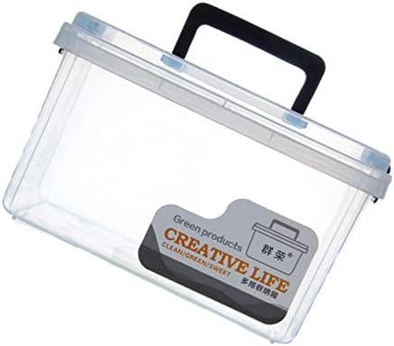 Cabilock 1pc Кутија Транспарентна Пластична Кутија За Складирање Коцки Со Капак Cajas Para Guardar Juguetes Јасна Шминка Случај Sundries