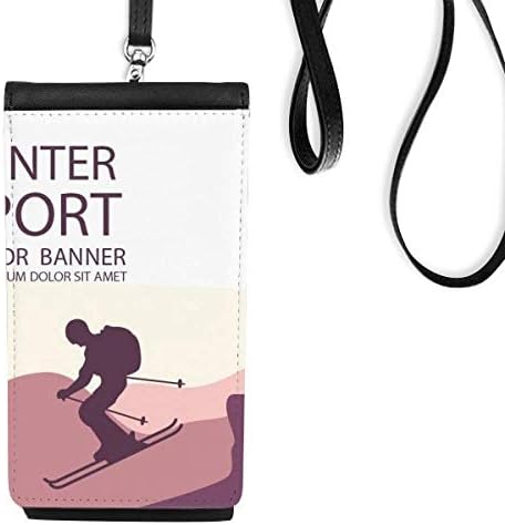Зимски спортски скијачки столбови Телефонски паричник чанта што виси мобилна торбичка црн џеб