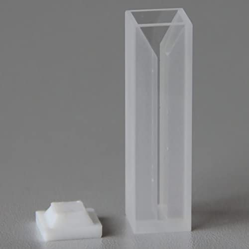 Адамас-бета 100мм стаклена кувет 3,5 мл микрокувет со капак за спектрофотометар, бел wallид куветска 102,5 × 12,5 × 45мм, ширина