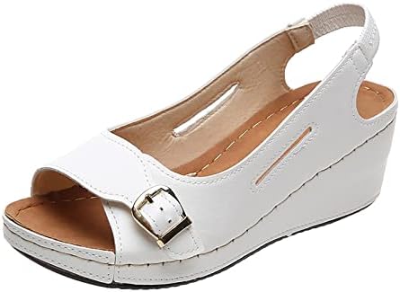 Биотал Клин сандали за жени, удобни анти-лизгачки клинови на глуждот сандали римски плус големина обични чевли на отворено