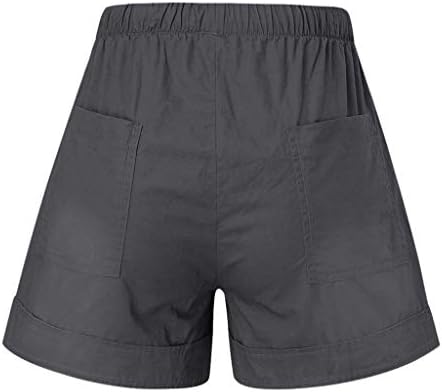 Шорцеви за нефериф за жени летни шорцеви цврсти лабави удобни влечења случајни еластични половини џебови обични панталони панталони