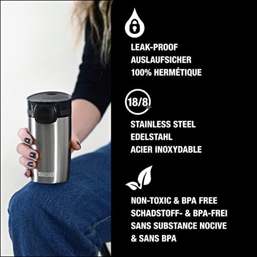SIGG - Изолирана чаша за кафе - Чудо од чаша за патувања - топло и ладно - протекување - БПА бесплатно - 18/8 не'рѓосувачки челик -