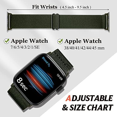 Invoibler Strighty Nylon Watch Bands компатибилни со Apple Watch 38mm 40mm 41mm 42mm 44mm 45mm 49mm за жени мажи, меки плетенки за