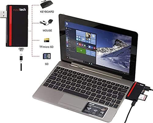 Navitech 2 во 1 лаптоп/таблет USB 3.0/2.0 HUB адаптер/микро USB влез со SD/Micro SD картички читач компатибилен со HP ZBook Create G7 15.6