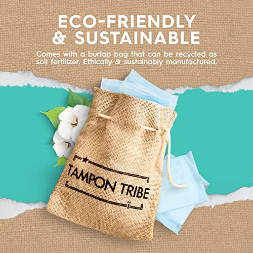 Племе Тампон-Влошки за органски памук со крилја за жени, санитарни влошки без хемикали