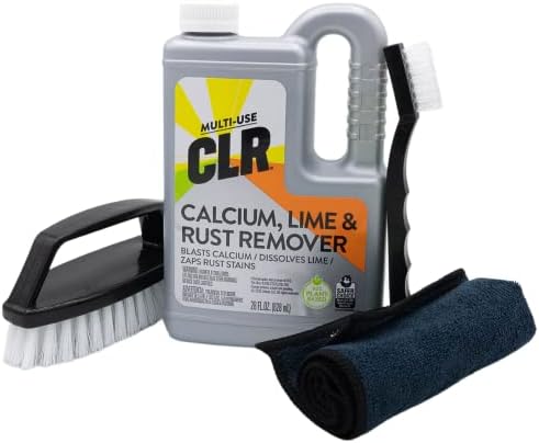 Комплет за чистење CLR - комплет за отстранувач на калциум вар со мала детална четка и пешкир за микрофибер - професионален калциум,