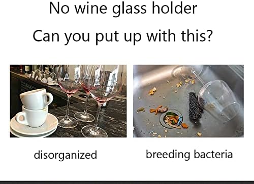 Клинтинг стаклена решетка за вино, бесплатен држач за стакло од не'рѓосувачки челик, држач за стакло од стаклена вода, бар наопаку