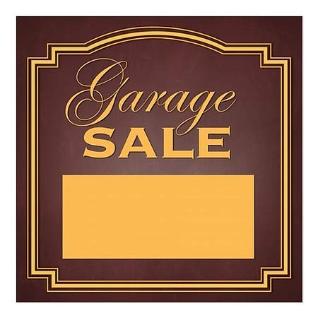 CGSignLab | „Продажба на гаража -класична кафеава“ прозорец за лепење | 5 x5