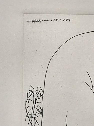 Литографија на Пикасо од костумот Валард Пабло Пикасо врамена со УВ заштитен акрилик