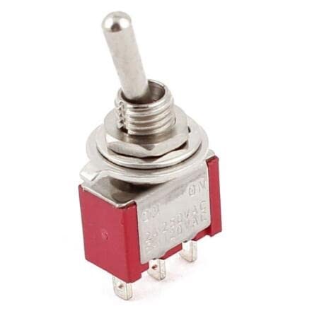 Anzoat 1PCS AC 250V/2A 120V/5A ON/ON 2 Позиција SPDT MINI MICRO TOGGLE SWITCH RED LW