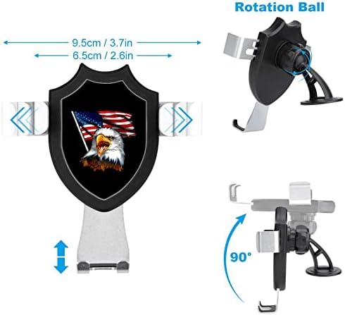 Гроздобер американско знаме ќелав орел, држач за телефонски држач со долга рака за вшмукување на рака, Универзален автомобил за монтирање