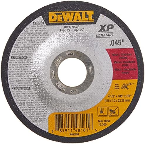 Dewalt DWA8957F T27 XP CER Брзо прекинување на тркалото, 4-1/2 x 0.045 x 7/8