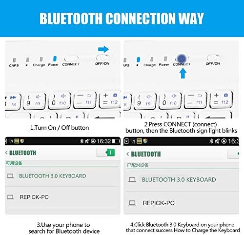 Тастатура Случај, Стп Кожа Магнетни Флип Стојат Патување Торбичка Покрие Со Отстранлив Безжичен Bluetooth Тастатура за iOS/За Android 4.5 -6.8 Паметни Телефони