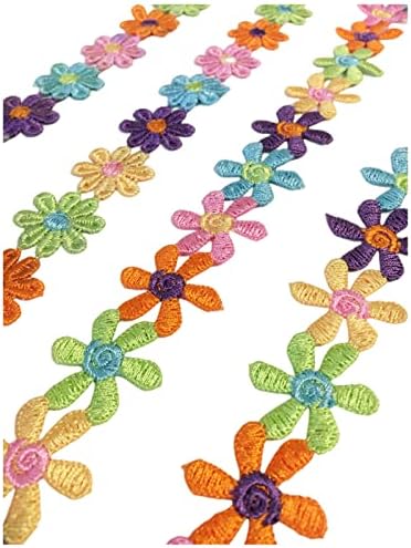 Autupy 6 јарди украсување чипка цветна лента за лента за шиење DIY занаетчиски декорација на домови, 2 стилови