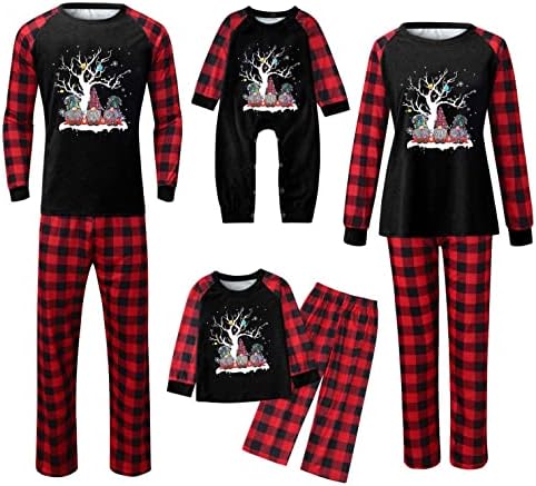 Родител дете бебе облека Облека Родител Дете топло Божиќно поставено карирано печатено домашно носење пижами бебето џемпери ромпер кариран