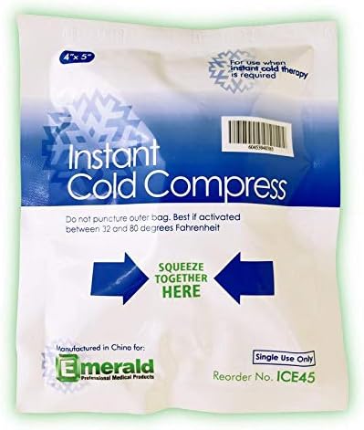 Емералд Инстант ладна компресија пакет, барање за комплет за прва помош, долготраен, не е потребно замрзнување, пакет од 6 ладни пакувања - големи