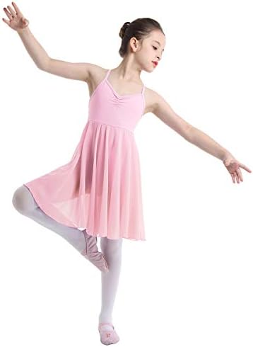 Винарни деца девојки шпагети ленти Крис Крст назад Шифон Танц Леотард фустан балет балерина танцувачка облека