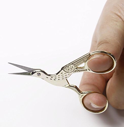 Бихртц 3.6 Злато Нерѓосувачки Челик Остар Врв Класичен Штрк Ножици Кран Дизајн Шиење Ножици Самостојни Алатки Мала Смолкнување За