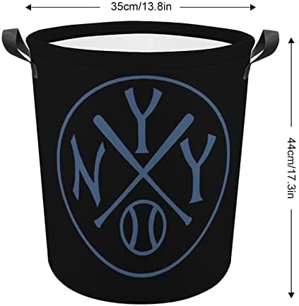 Њујорк Бејзбол Кошница За Перење Ја Попречува Торбата За Перење Канта За Складирање Торба Склоплива Висока Со Рачки