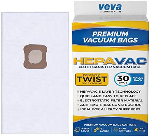 Veva 30 пакет премиум вакуумски торбички стил f ткаенина торба компатибилен со кирби замена тип f, q, 204808 204811 Avalir, Sentria I,