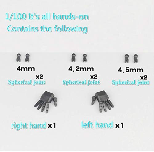 АНСАИ опции Делови раце, необјаснети за детали за сите прсти подвижни за 1/100 мг црвена рамка/сина рамка настрана, rx-78-2, rx-0
