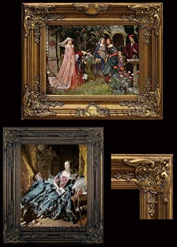 Луксузни рамки за дрво - сликање на масло од платно, подготвено за обесена - Направена врамена уметност за wallидни декор - Слика на