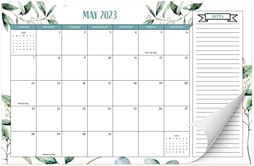 Естетски календар за зелена маса 2023 година - работи до јули 2024-17-17 x11 Календар за десктоп/wallид за лесно организирање