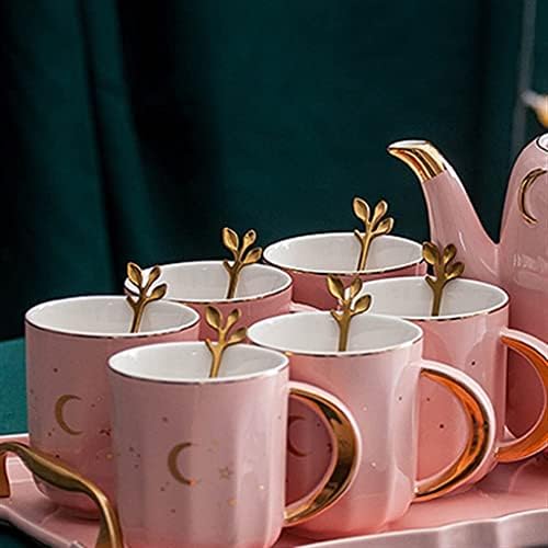 Современи чајници домаќинства во вода постави вода чаша стаклена котел розова дневна соба чај чај чаша чај со висока температура ладна