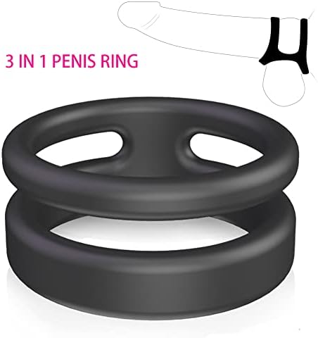Прстен на петел-силиконски прстен- силиконски двоен петел прстен, подолг, потежок, посилен ерекција, мек силиконски, пенис прстени за машка сексуална
