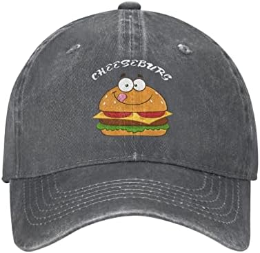 Zdzqart Cheeseburger Cartoon unisex каубојска капа бејзбол капачиња прилагодливи спортски голф тексас каскета капа црно