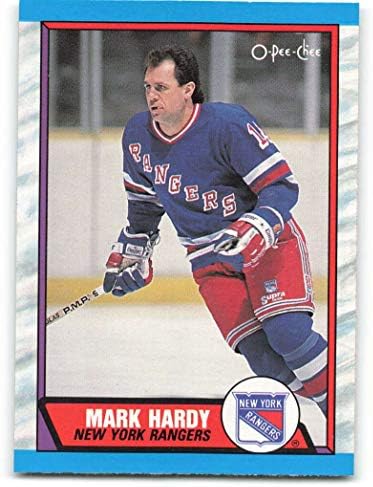 1989-90 O-Pee-Chee 252 Mark Hardy New York Rangers NHL Hockey Card NM-MT
