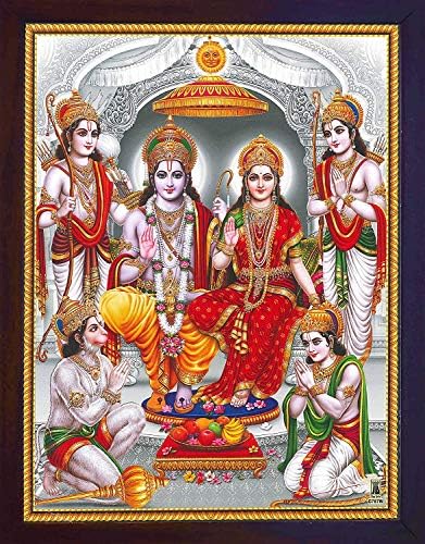 Хануман Рам Дарбар, хинду и свето религиозен сомнителен собир на Господ Рам, Сита и Лаксман со обожавањето на лордот Хануман, хиндуистичко религиозно постер со рам?