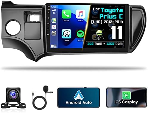 За 2012-2014 Тојота Приус Ц Радио, Roinvou CarPlay Android 11 Автомобил Стерео Со Android Auto 9 Екран На Допир Bluetooth Автомобил Аудио