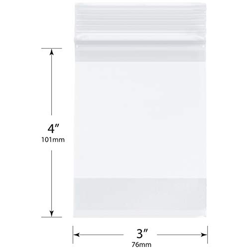 Плимор патент што може да се повлече од пластични кеси со бел блок, 2 мил, 3 x 4