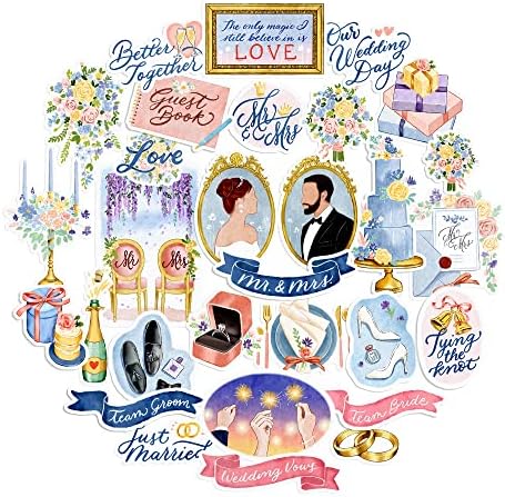 Налепници за планирање на свадбата на морнарицата на морнарицата - Теми со loveубов, пастелни бои, водоотпорни | Налепници за невеста и младоженец