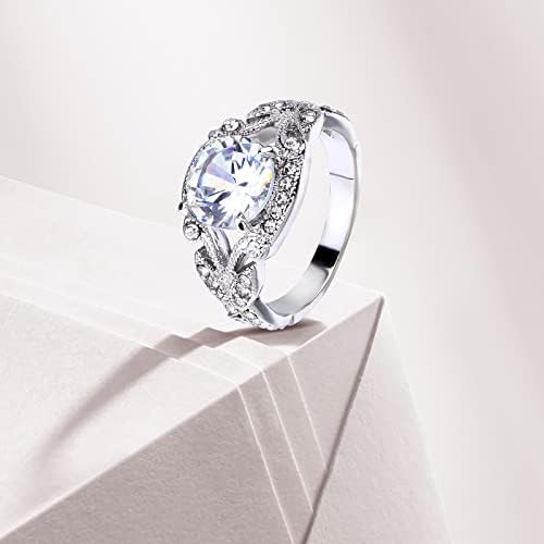 Тркалезен прстен Гроздобер сина дијамант прстен дијамантски прстен Gemамстон прстен прстен прстен голем облик голем сафир прстен прстен