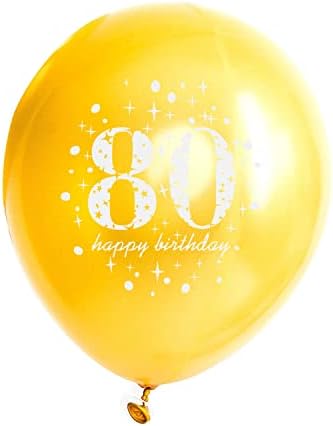 80-ти Роденден Балони Златни И Црни Украси За Забави Латекс Конфети Балон за 80 Годишнина Тема Роденден Материјали 12 Инчен 15 Пакет
