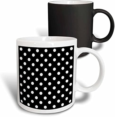 3drose mug_20402_1 црна и бела пол-точка керамичка кригла, 11-унца