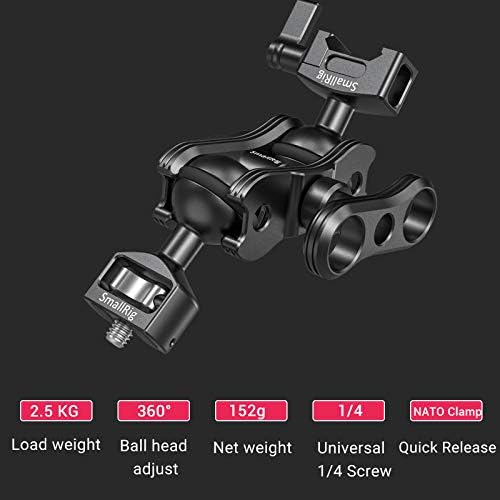 Smallrig артикулира магична рака со топчеста топка и топката за прицврстување на НАТО, монитор за монитор за монитор на поле, светла,