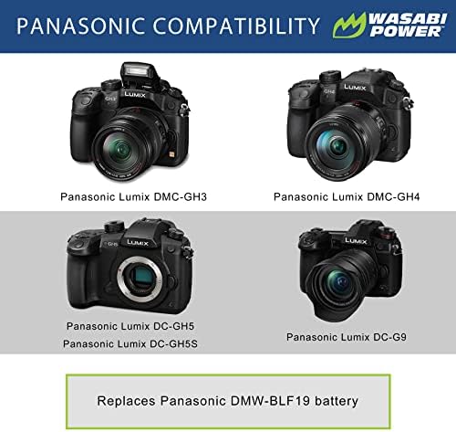 Батерија за напојување Wasabi за Panasonic DMW-BLF19 и Panasonic Lumix DMC-GH3, DMC-GH4, DC-GH5, DC-GH5S, DC-G9
