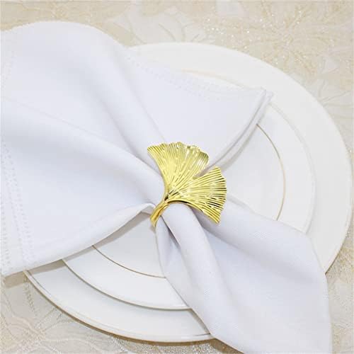 Mjwdp 6pcs салфетки прстени златни салфетки за салфетка за Божиќни вечери свадби свадби
